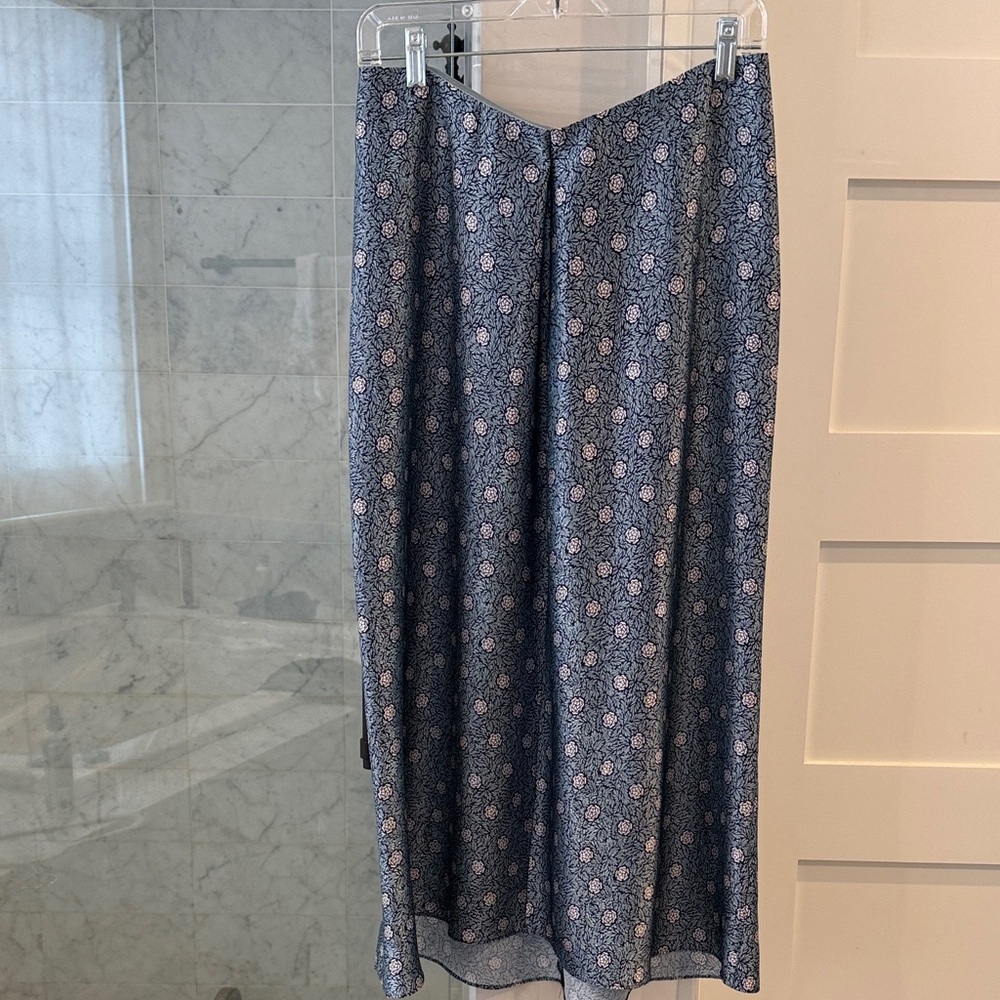 Vince Silk Floral Blue Women's Skirt NWT